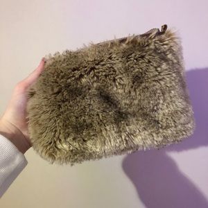 Pottery Barn faux fur pouch